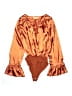 How Very Loved Orange Long Sleeve Blouse Size M - photo 1