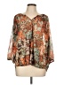 Mystree Floral Brown 3/4 Sleeve Blouse Size L - photo 1