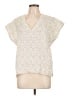 Fun2Fun 100% Cotton Ivory Short Sleeve Blouse Size L - photo 1