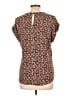 SO Floral Brown Short Sleeve Blouse Size L - photo 2