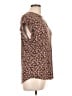 SO Floral Brown Short Sleeve Blouse Size L - photo 4