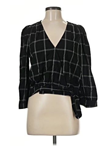 Madewell Wrap Top in Windowpane (view 1)