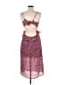 Blue Rain 100% Polyester Polka Dots Burgundy Cocktail Dress Size M - photo 2