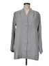 Lands' End 100% Polyester Solid Gray Long Sleeve Blouse Size 8 - photo 1