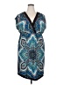 I.N. Studio Paisley Blue Casual Dress Size 3X - photo 1