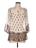Moa Moa 100% Polyester Ivory 3/4 Sleeve Blouse Size L - photo 1