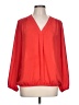 Chaus 100% Polyester Red Long Sleeve Blouse Size L - photo 1