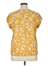 Monday Fun 100% Polyester Yellow Short Sleeve Blouse Size XL - photo 2