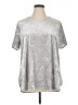 Faded Glory Metallic Silver Short Sleeve Top Size 1X - photo 1