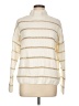 Rachel Zoe 100% Polyester Stripes Ivory Turtleneck Sweater Size L - photo 1