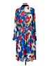 Melissa McCarthy Seven7 100% Polyester Print Blue Casual Dress Size L - photo 2