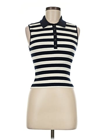 Madewell Owen Polo Sweater Tank in Stripe (view 1)