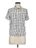 dip Checkered-gingham Ivory Short Sleeve Blouse Size 16 - photo 1