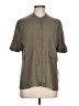 Guess 100% Polyester Color Block Gray Short Sleeve Blouse Size L - photo 1