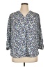 AK Anne Klein 100% Polyester Print Blue 3/4 Sleeve Blouse Size XL (petite) - photo 1