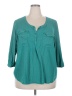 St. John's Bay 100% Rayon Teal 3/4 Sleeve Blouse Size 2X - photo 1