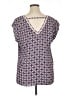 DR2 100% Polyester Purple Short Sleeve Blouse Size XL - photo 2