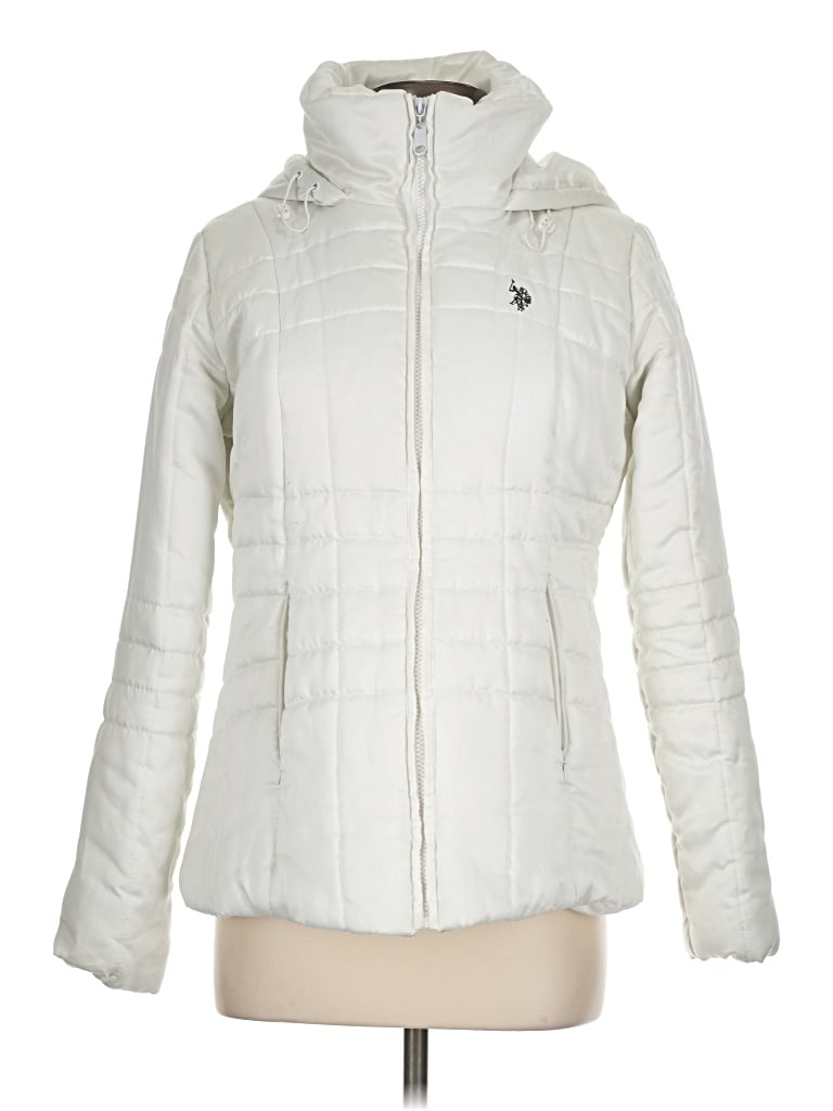 Pre-owned U.s. Polo Assn Snow Jacket In White