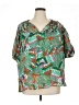 Entro Tropical Green Short Sleeve Blouse Size XL - photo 1
