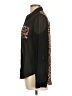 Mine 100% Polyester Animal Print Black Long Sleeve Blouse Size L - photo 5