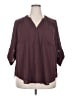 Torrid 100% Polyester Burgundy 3/4 Sleeve Blouse Size 2X Plus (2) - photo 1