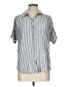 Universal Thread 100% Rayon Stripes Blue Short Sleeve Button-Down Shirt Size L - photo 1