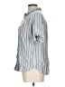 Universal Thread 100% Rayon Stripes Blue Short Sleeve Button-Down Shirt Size L - photo 5