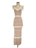 Mable Stripes Tan Casual Dress Size S - photo 1