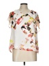 Vince Camuto 100% Polyester White Short Sleeve Blouse Size L (petite) - photo 1
