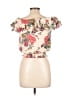 Wet Seal 100% Polyester Ivory Short Sleeve Blouse Size L - photo 2