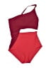 Unbranded Color Block Burgundy One Piece Swimsuit Size S - photo 1