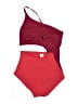 Unbranded Color Block Burgundy One Piece Swimsuit Size S - photo 2