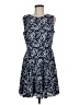 Maison Jules 100% Polyester Paisley Blue Casual Dress Size 8 - photo 1