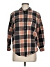 Billabong Plaid Brown Long Sleeve Button-Down Shirt Size M - photo 1