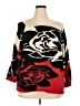Joan Vass 100% Cotton Floral Red Pullover Sweater Size 3X - photo 1