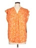 Chaus 100% Polyester Orange Sleeveless Blouse Size L - photo 1