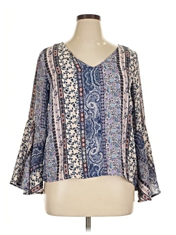 No Comment 3/4 Sleeve Blouse (view 1)