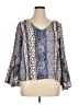 No Comment Blue 3/4 Sleeve Blouse Size XL - photo 1
