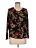 Well Worn Floral Black Long Sleeve Blouse Size M - photo 1