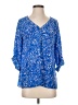 Lilly Pulitzer 100% Silk Blue 3/4 Sleeve Silk Top Size XS - photo 1