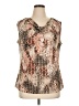 Kasper Animal Print Brown Sleeveless Blouse Size XL - photo 1