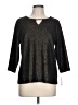 JM Collection Metallic Black 3/4 Sleeve Top Size L (petite) - photo 1