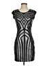 R + J Graphic Silver Cocktail Dress Size S - photo 1