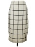 Express Checkered-gingham Ivory Formal Skirt Size 4 - photo 1