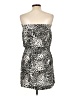 Derek Heart 100% Rayon Animal Print Silver Cocktail Dress Size L - photo 2
