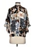 Johnny Was 100% Silk Print Blue Short Sleeve Silk Top Size XS - photo 1