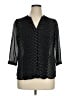 H&M 100% Polyester Black 3/4 Sleeve Blouse Size 14 - photo 1