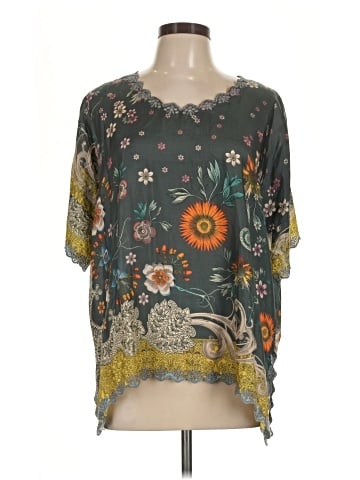 Johnny Was Short Sleeve Silk Top (view 1)