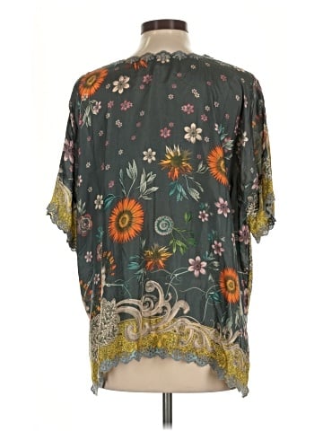 Johnny Was Short Sleeve Silk Top (view 2)