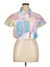 Thrill 100% Cotton Color Block Pink Short Sleeve Button-Down Shirt Size 1X - photo 1
